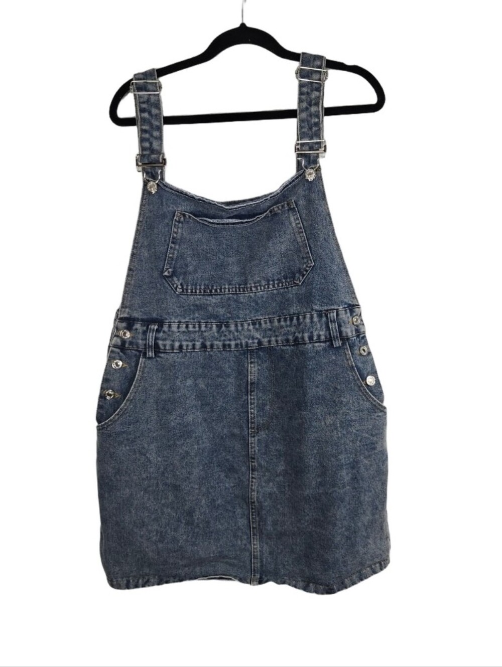 super cute jean overall mini dress